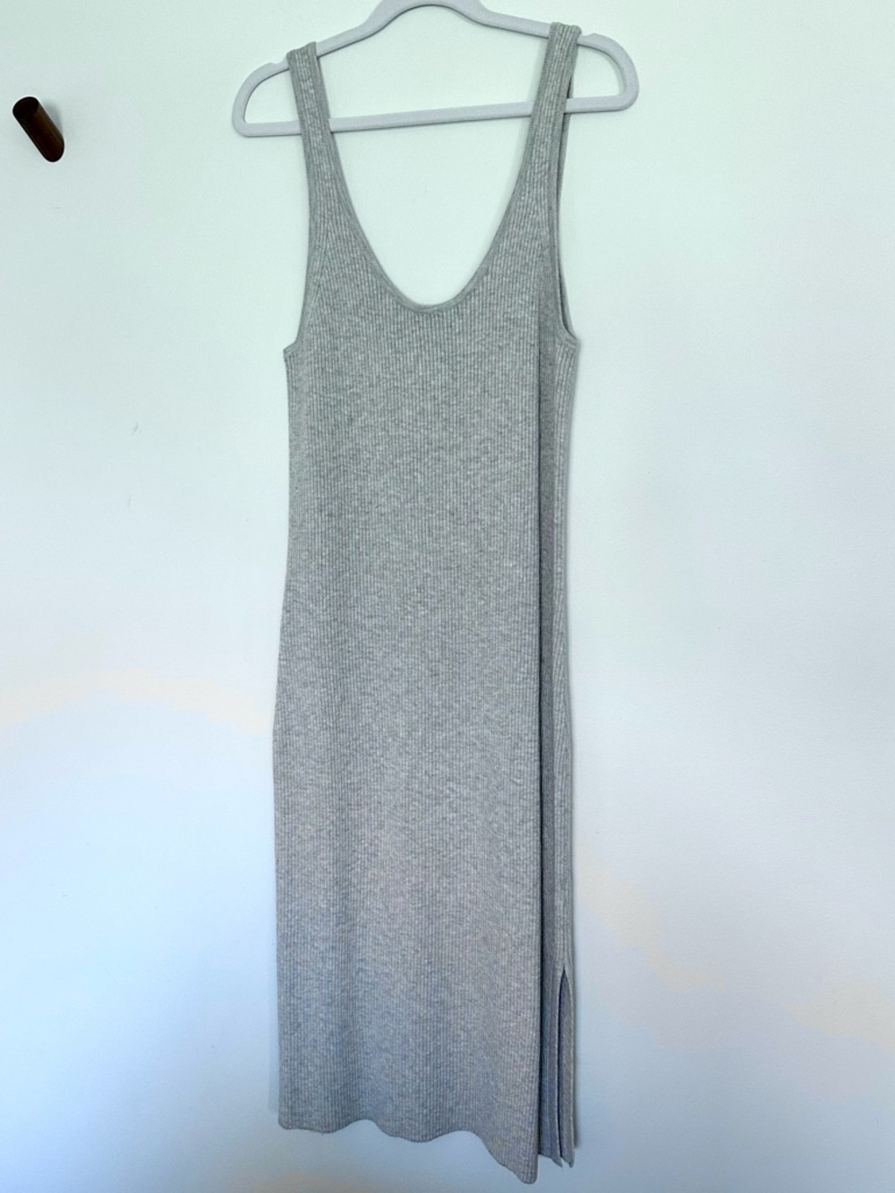 a new day Grey Ribbed Midi Tank Dress
